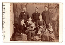 CIRCA 1890s CABINET CARD ARTHUR FAMILY OF 9 CHATHAM ONTARIO CANADA