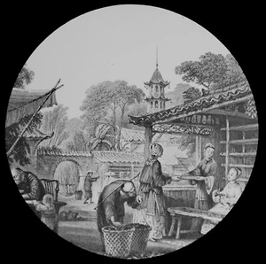 ANTIGUA LINTERNA MÁGICA PORCELANA COCOONS SEDA CLASIFICACIÓN C1890 - Imagen 1 de 3