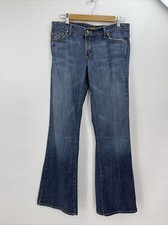 David Kahn Women's Blue Denim Straight Cut 32" Inseam Jeans Size 34