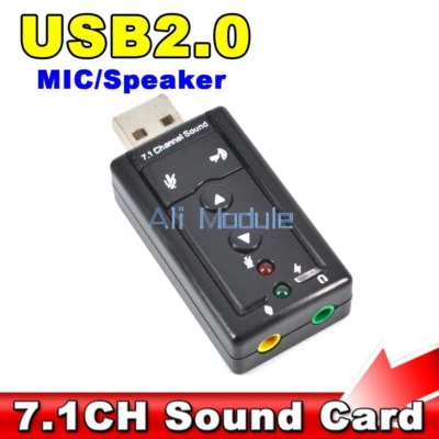 Mini USB 2.0 3D Virtual 480Mbps External 7.1 Channel Audio Sound Card Adapter - Image 1 of 4