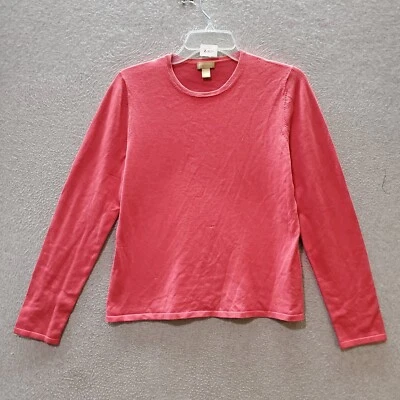 Camiseta Nordstrom Studio Mujer Top Grande Rosa Mezcla Seda Corta Manga Larga LEER Foto 1 de 4