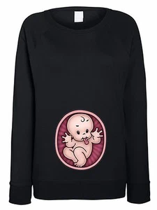 FELPA DONNA PREMAMAN BIMBO/A FA LINGUACCIA boccaccia MAGLIA GRAVIDANZA spiritosa - Foto 1 di 5