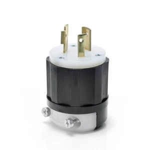 Enchufe de bloqueo de conexión a tierra Leviton 2341 20A 280V 2 polos 3 cables - Imagen 1 de 2