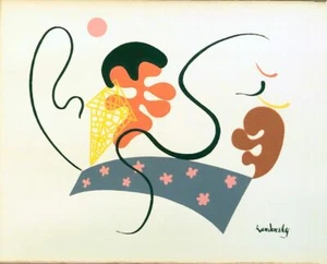 60er Jahre Siebdruck nach Wassily Kandinsys "Balancing Act" Modern Classics - Bild 1 von 4