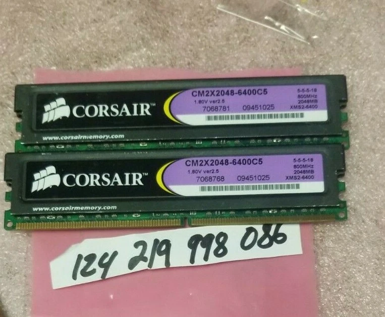 4GB KIT PC2-6400 800 DDR2 DDR-2 800mhz 240PIN NON-ECC UNBUFFERED 1.80V VER 2.5 - Image 1 of 1