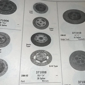 Clutch Plate 371008 Fits 84-92 Ford Prod 1.9 2.3 FREE SHIPPING 8 1/2" 7/8"-20spl - Picture 1 of 2