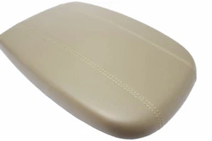 Fits 98-02 Ford Expedition Beige Real Leather Center Console Lid Armrest Cover - Bild 1 von 7