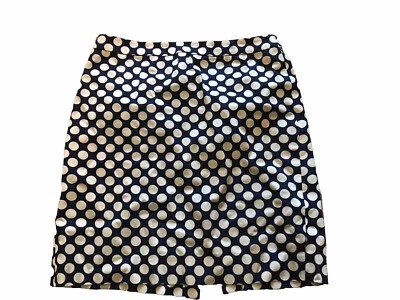 J. Falda lápiz Crew para mujer talla 12 azul marino lunares algodón preppy Foto 1 de 4