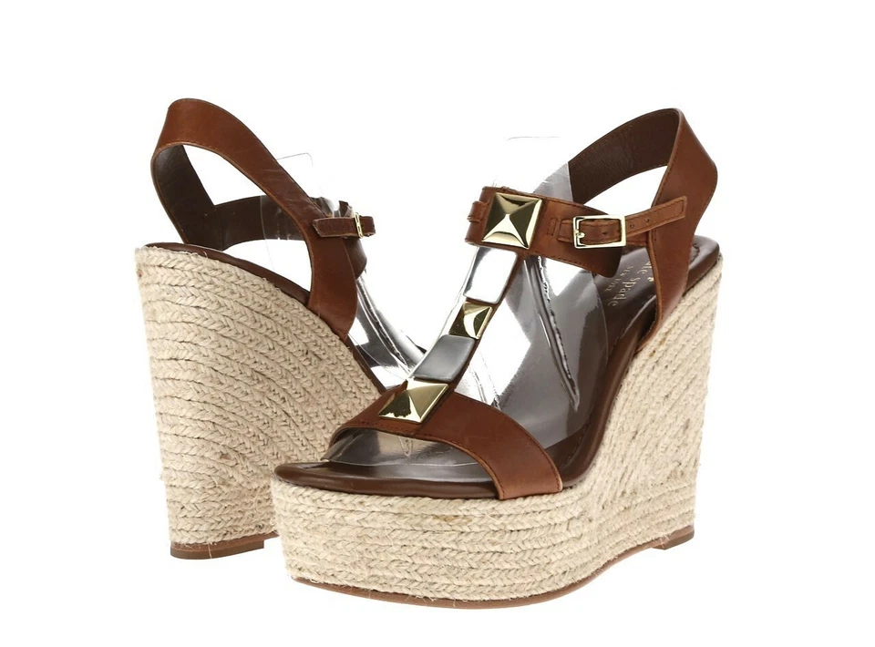 Sandalias de tacón alto Kate Spade de cuero marrón con correa al tobillo para mujer talla 7,5 nuevas Foto 1 de 4