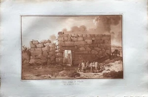 "EDIFICE ANTIQUE DE CHEFALU", Cefalu', Sicily. Original Aquatint by J.HOUEL 1782 - Bild 1 von 2