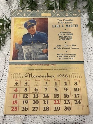 Calendario BettyBaker Cooking Club Recetas 1956 De Colección + Promoción de Seguro de Granja Estatal Foto 1 de 4