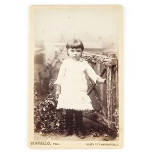 Jersey City Heights Cabinet Card c1885 Named New Jersey Girl Child Photo A3230 - Picture 1 of 2