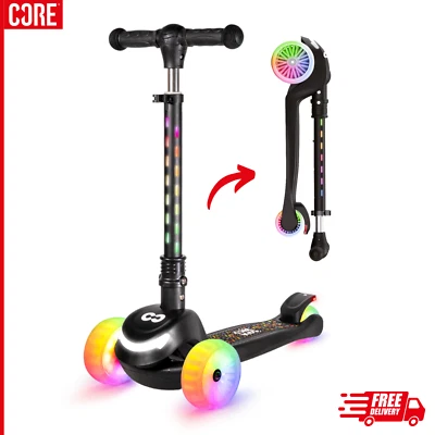 CORE Bambini Spark 3 Ruote Scooter Ruote LED/Ponte/Bar 20 Colori Illuminazione Scooter - Immagine 1 di 4