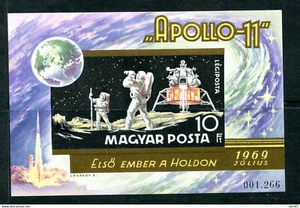 Hungary/Ungarn 1969 Sheet Sc C295 Mi Block 72B MNH Imperf Space Apollo 11 14713 - Picture 1 of 2