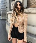 ZARA CAMPAIGN LIMITED EDITION BEIGE-PINK JACQUARD JACKET SIZE S UK 8 (small)