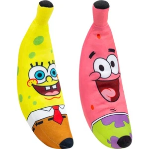 Juego de 2 juguetes de peluche Bob Esponja plátano 13 pulgadas cada uno Bob Esponja y Patricio nuevos con etiquetas - Imagen 1 de 1