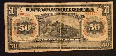 El Banco Del Estado De Chihuahua 50 Pesos 1914 - Image 1 of 2