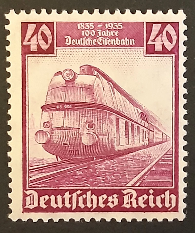 Germany Third Reich 1935 SG580 40pf bright purple, railways centenary, MNH - Image 1 of 1