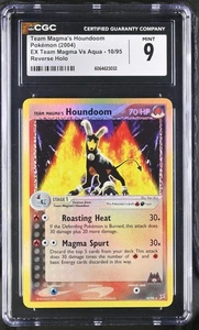 CGC 9 Team Magma's Houndoom EX Team Magma Vs Aqua 10/95 Reverse Holo Pokemon - Picture 1 of 2