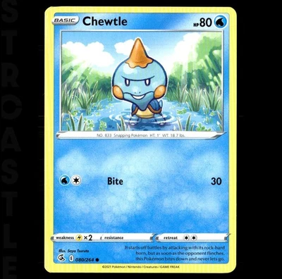 Chewtle 080/264 SWSH08 Fusion Strike   - Common - Pokémon Card TCG - Image 1 of 3
