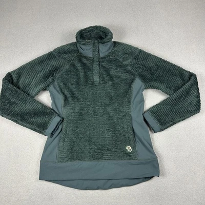 Mountain Hardwear Shirt Womens Medium Green Polartec Fleece Pullover Outdoors - Image 1 of 4