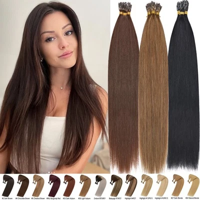 CLEARANCE 200S Nano Anel 100% Extensões de Cabelo Humano Remy Micro Loop Beads I Tip - Imagem 1 de 4