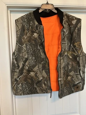 Real Tree Men’s Reversible Hunting Vest Orange/Camoflauge Full Zip Sz XL*** - Image 1 of 4