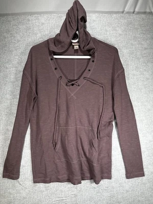 Mossimo Supply Co Womens Sz XS Hoodie Shirt Lace Up Mauve Purple Light Weight - Image 1 of 4