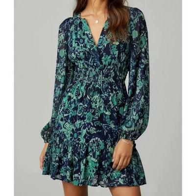 $148 NWT ANTHROPOLOGIE  Somerset Long Sleeve Mini Dress, Blue, XS - Image 1 of 4