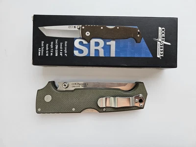New Cold Steel SR1 Tanto Folding Knife 4" CPM S35VN Steel Blade Green G10 - Image 1 of 3