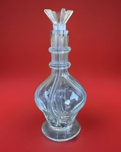 Vintage 4 Kammer Klarglas Schnapsflasche/Blume Dekanter 11" - Bild 1 von 1