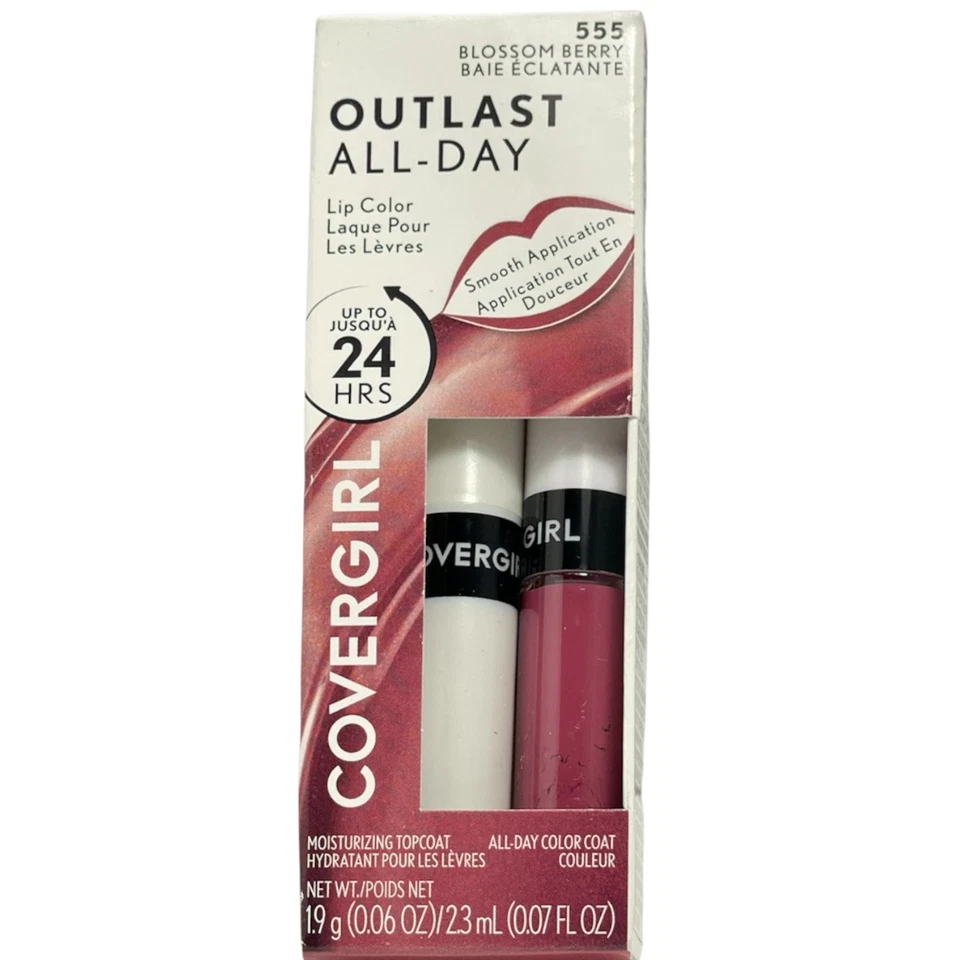 2 COVERGIRL Outlast Long-wear 16h Lipcolor Blossom Berry 555
