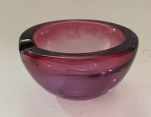 Vintage Mid-Century Murano Tri Color  Purple Blue Art Glass Bowl - Picture 1 of 13