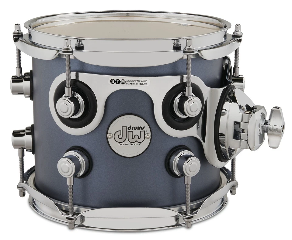 DW Design Series Maple Suspended Tom, 7x8, Blue Slate Lacquer w/Chrome Hardware - Image 1 of 1