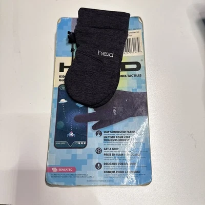 Luvas infantis HEAD Sensatec tela sensível ao toque luvas pretas XS extra pequenas - Imagem 1 de 4