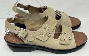 Spring Step Flexis Anatomic Sandals Size 9.5-10 EU 41 Beige Flower Detail EUC - Picture 1 of 11