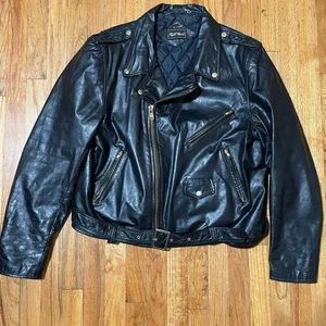 Vintage Night Hawk Lederjacke Biker Grunge Gr. 44 - Bild 1 von 12