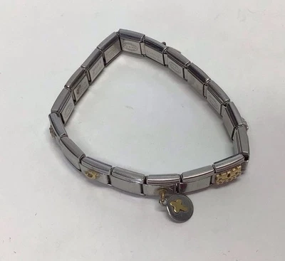 Pulsera Zoppini Italia Acero Inoxidable Acentos Dorados 9 Dijes Foto 1 de 4