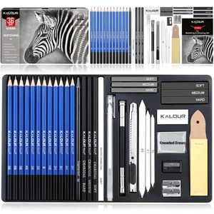 KALOUR PDAS 36 Pro Art Pencil Kit - Drawing & Sketching Set - Picture 1 of 8