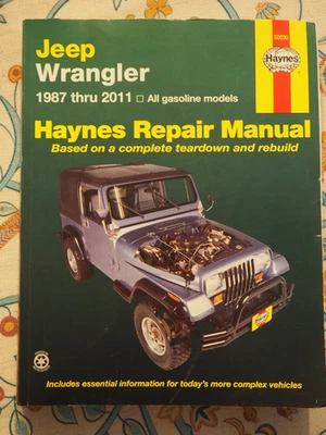 Jeep Wrangler 1987 thru 2011 Haynes Repair Manual Softcover PB Book - Imagem 1 de 4