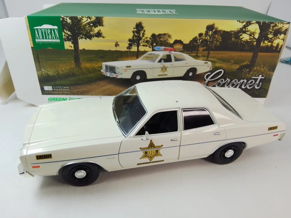 Greenlight Artisan Collezione 1975 Dodge Coronet Hazzard County Sceriffo 1/18