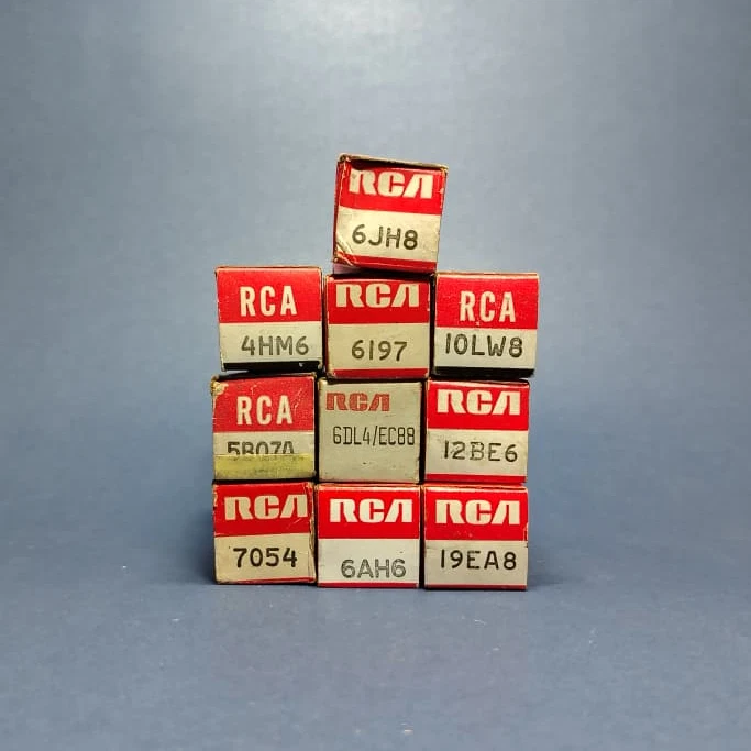 RCA Vacuum Tubes 4HM6, 5BQ7A, 6JH8, 6197, 6DL4, 6AH6, 7054, 10LW8, 12BE6, 19EA8 - Image 1 of 1