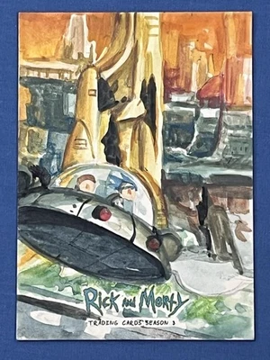 Rick and Morty Cryptozoic Season 3 Sketch Card by Fabian Quintero 1/1  - Image 1 of 4