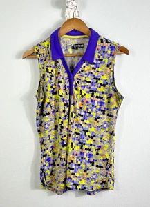 Camiseta sin mangas Jamie Sadock para mujer talla M colorida polo golf tenis - Imagen 1 de 7