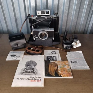 Polaroid 180 Land Camera Tominon 114mm Lens, Case & Accessories NOT TESTED ASIS - Picture 1 of 24