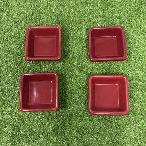 SET OF 4....THE PAMPERED CHEF SIMPLE ADDITIONS PETITE CONDIMENT DISH~CRANBERRY - Picture 1 of 9
