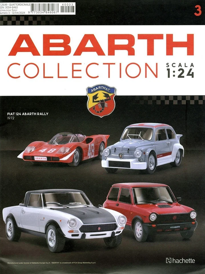 ABARTH COLLECTION 1/24 +BOOKLET .HACHETTE *SELECT THE MODEL* - Image 1 of 1