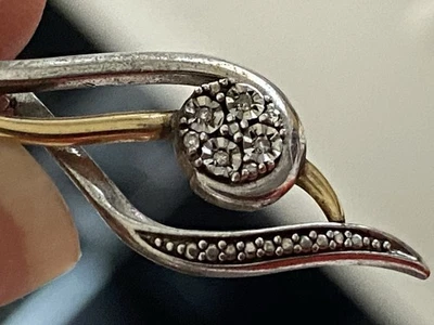 10k Yellow Gold Sterling Silver 925 Diamond Infinity Pendant Kay Jewelers 2 Tone - Image 1 of 4