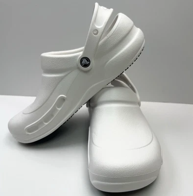 CROCS Bistro Work Clog Slip Resistant Adult M10/W12 Chef Nurse Slip On White NWT - Image 1 of 4