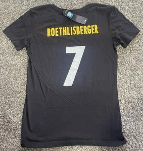 NWT Majestic Fan Fashion Pittsburgh Steelers Roethlisberger #7  T-Shirt Small - Picture 1 of 3